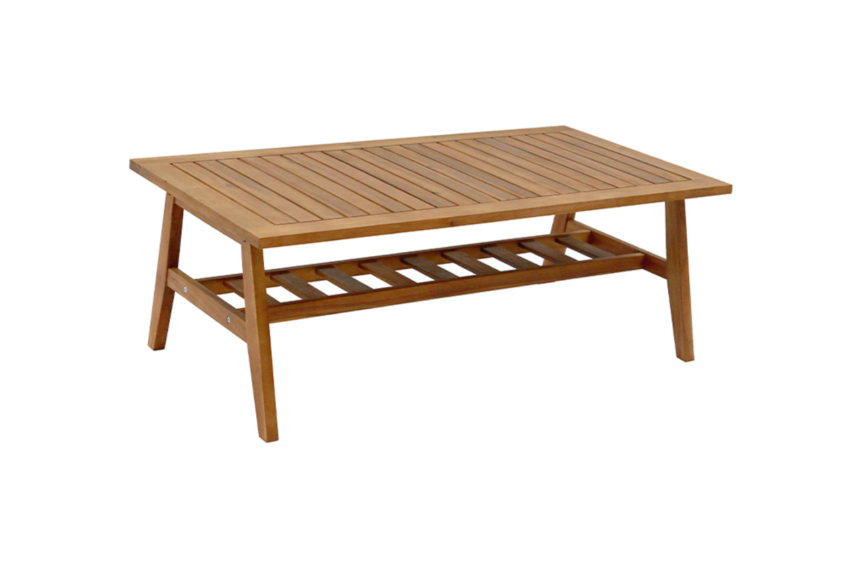 Salon de jardin en bois massif avec coussins dhoussables beige naturel TIAGA