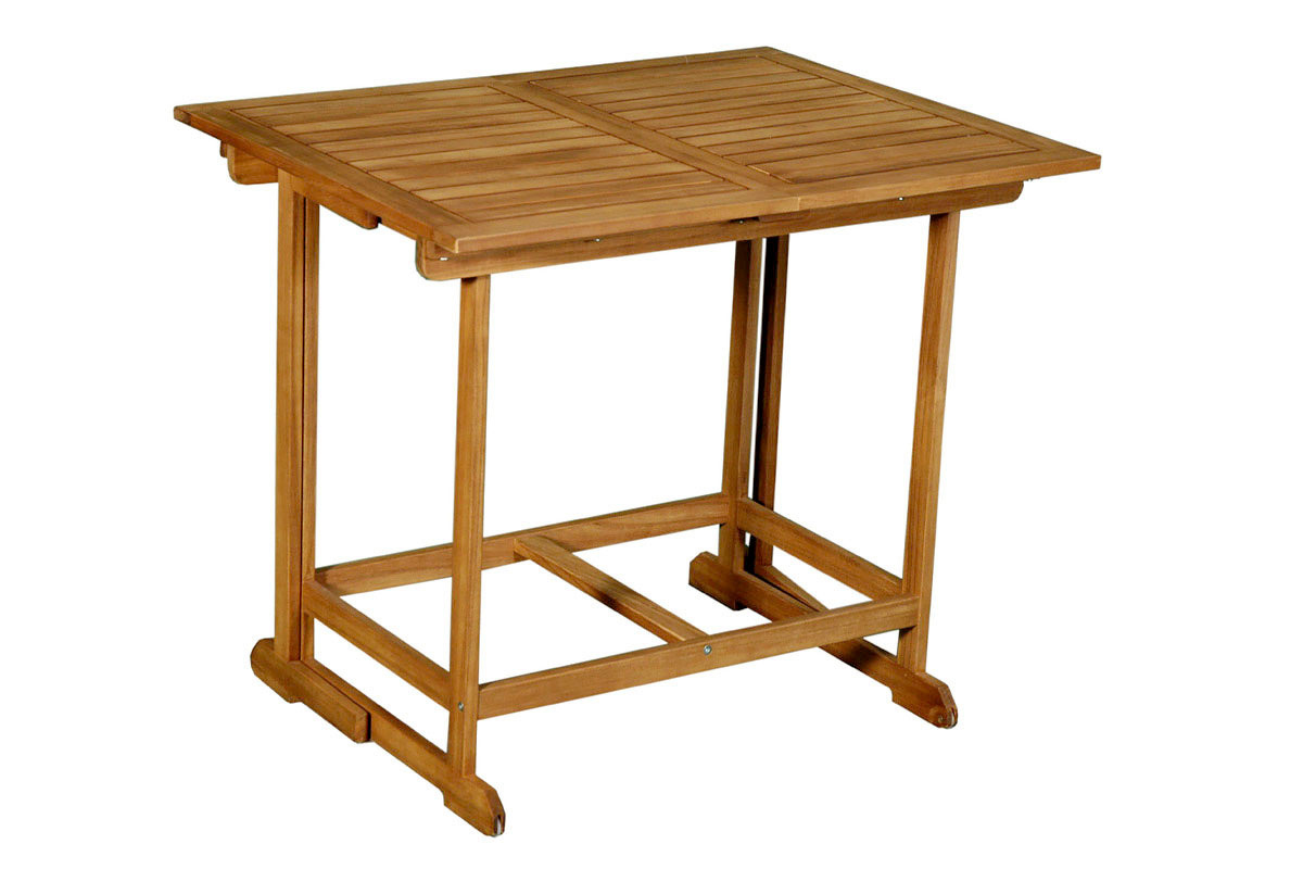 Set d'une table extensible avec rangements et de 4 chaises pliantes en bois massif CARMEN