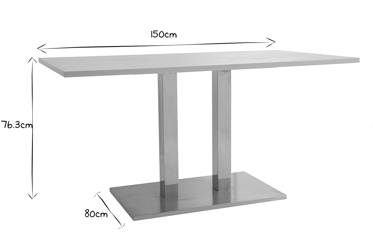 Table  manger design bois blanchi L150 cm FILIA