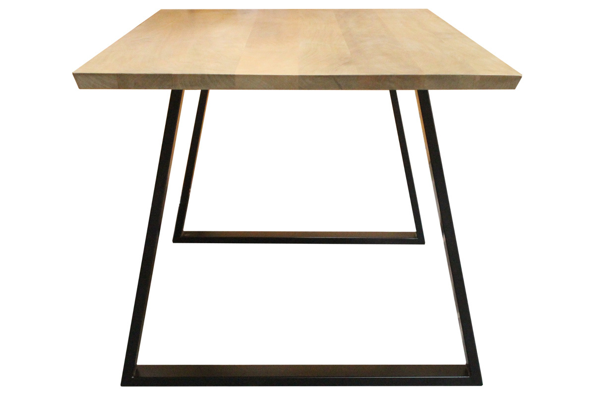 Table  manger en bois manguier massif et mtal noir L160 cm VIJAY