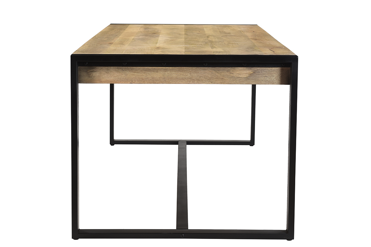 Table  manger en bois manguier massif et mtal noir rectangulaire L175 cm BERGEN