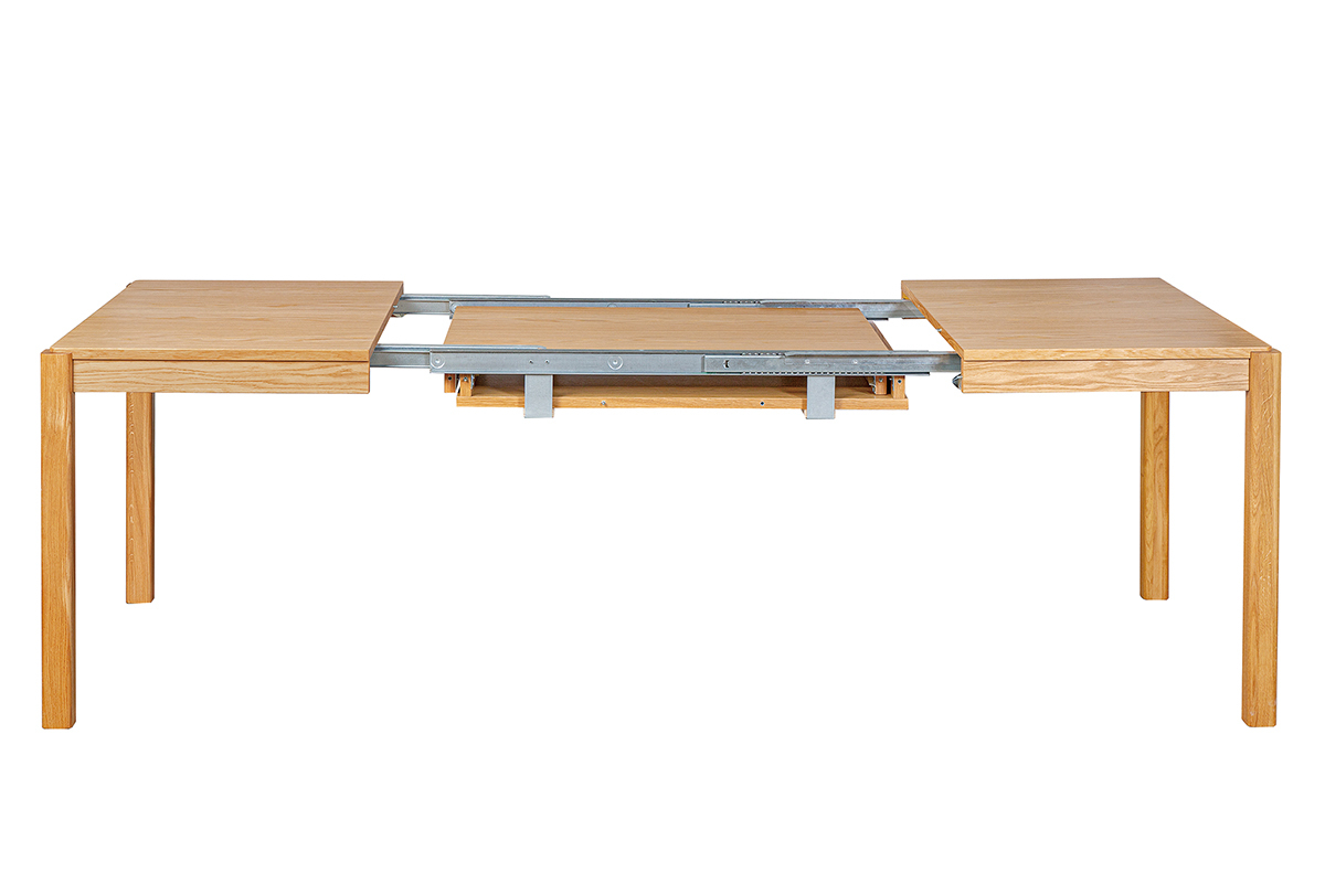 Table  manger extensible rallonges intgres en bois clair chne rectangulaire L125-238 cm AGALI