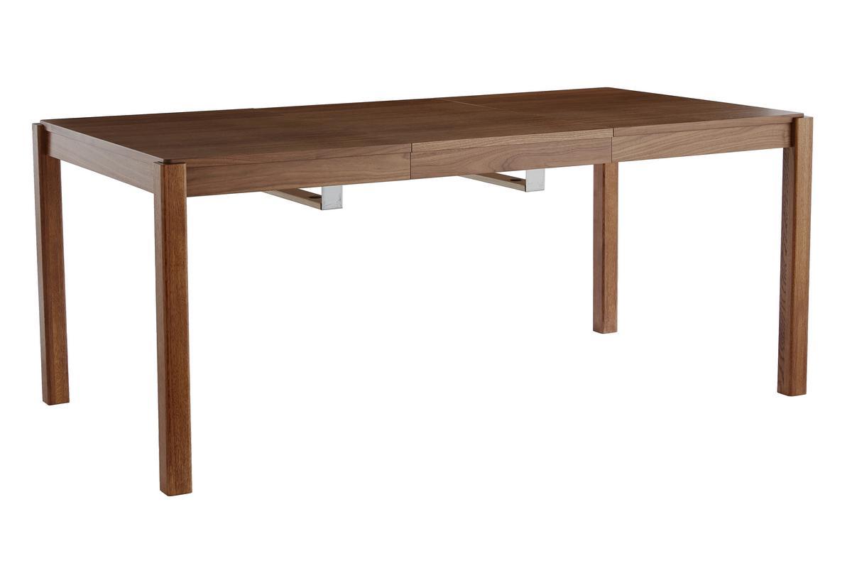 Table  manger extensible rallonges intgres en bois fonc noyer rectangulaire L125-238 cm AGALI