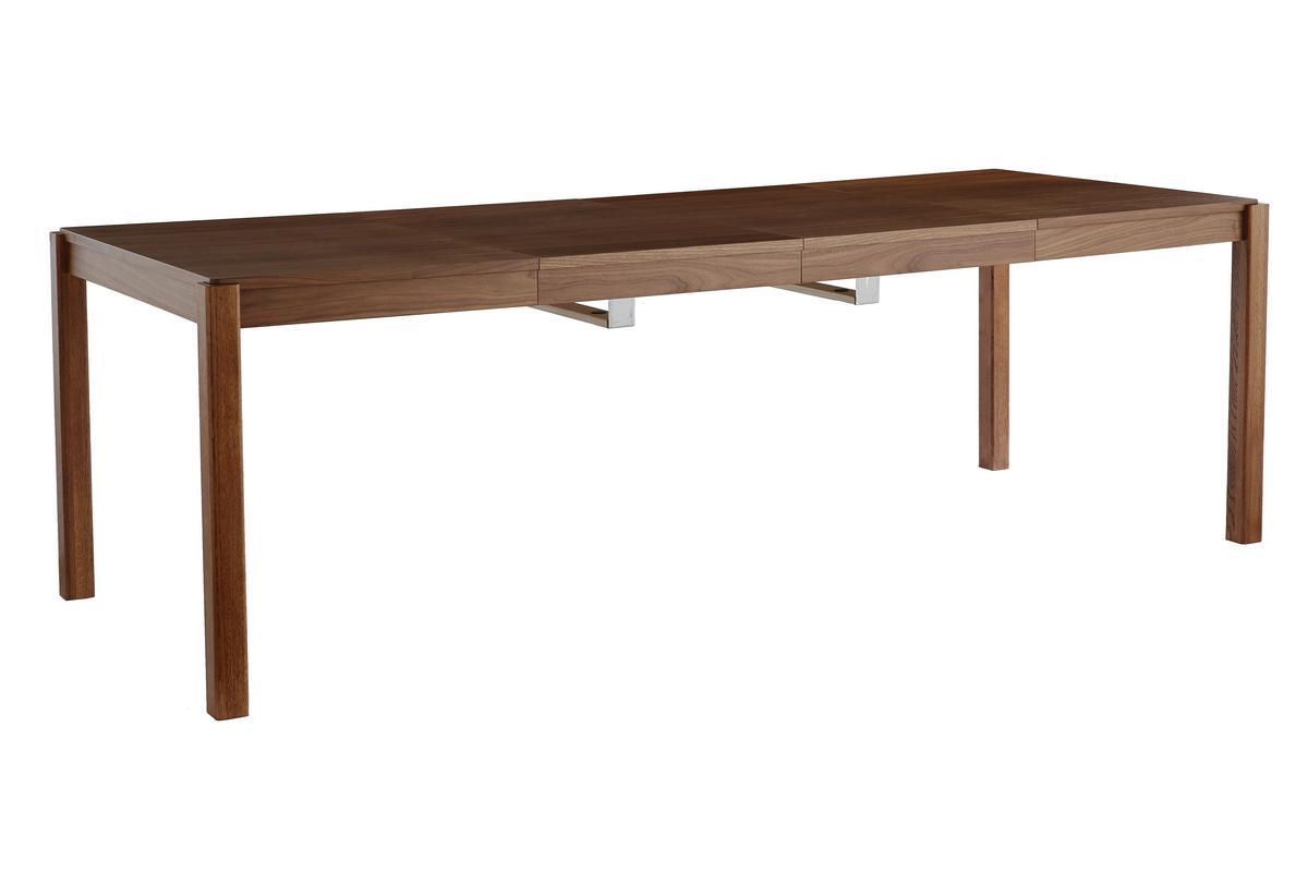 Table  manger extensible rallonges intgres en bois fonc noyer rectangulaire L125-238 cm AGALI