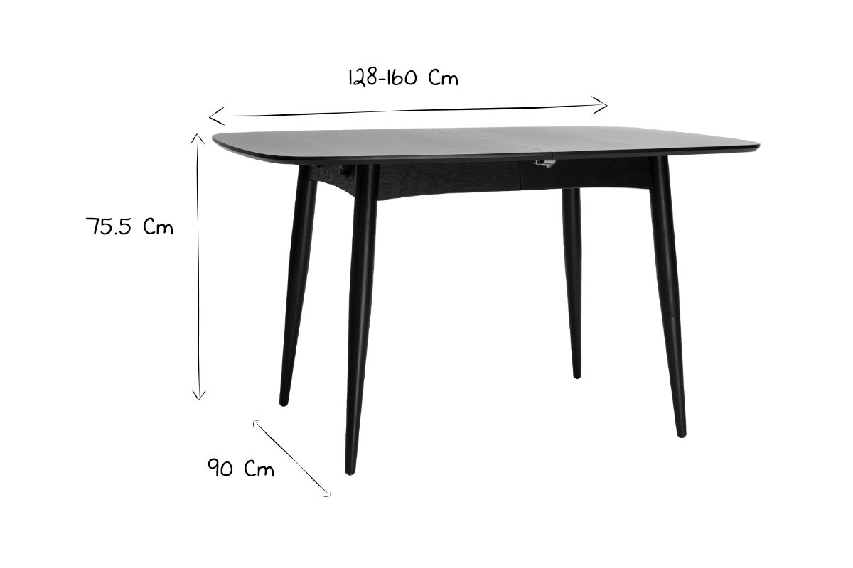 Table  manger extensible rectangulaire en bois fonc L130-160 cm NORDECO