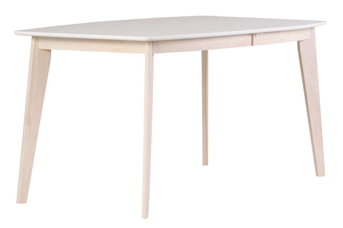 Table  manger extensible scandinave blanc et bois clair L150-200 cm LEENA