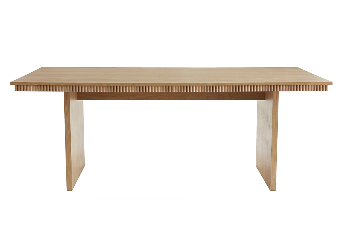 Table  manger rectangulaire grave en bois clair chne L200 cm EVASION