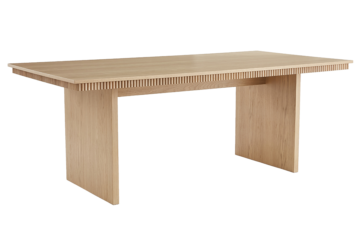 Table  manger rectangulaire grave en bois clair chne L200 cm EVASION