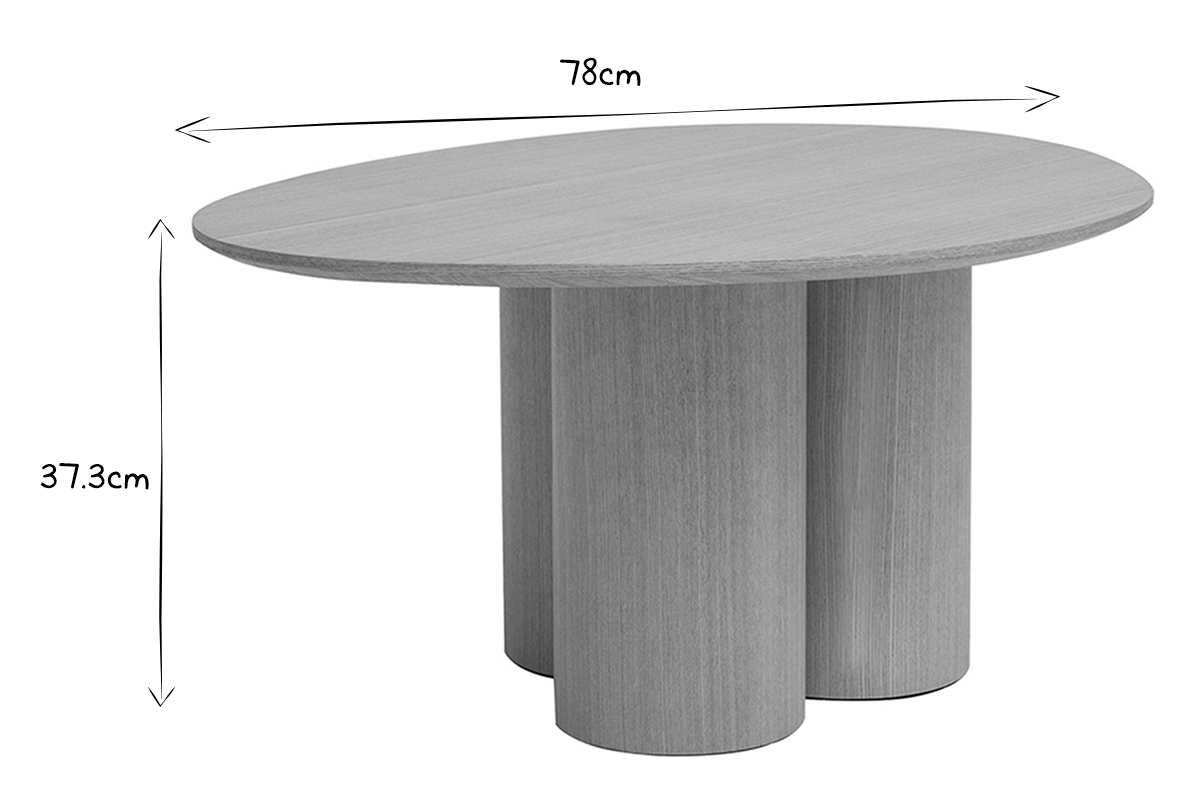 Table basse design bois clair L78 cm HOLLEN