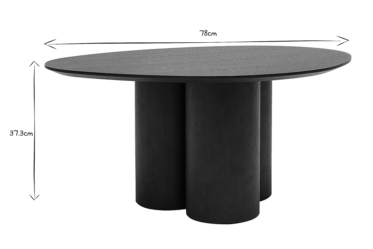 Table basse design bois noir L78 cm HOLLEN