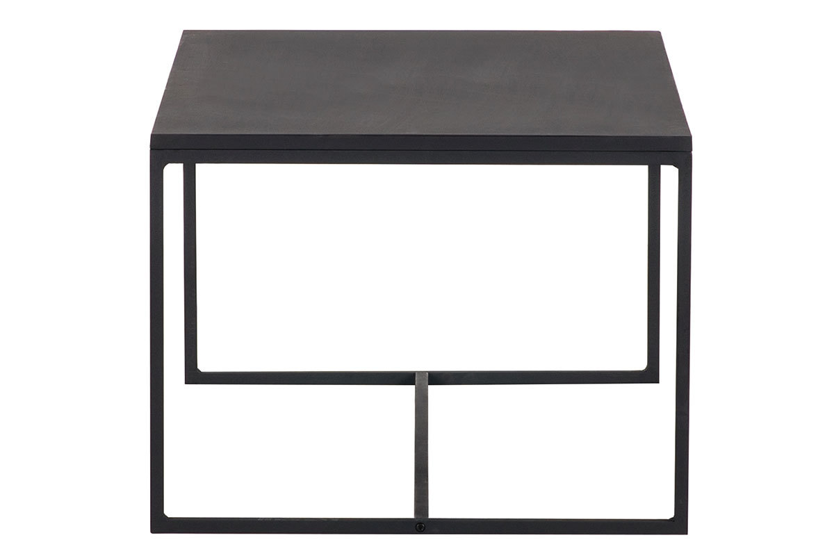 Table basse rectangulaire design mtal noir L100 cm KARL