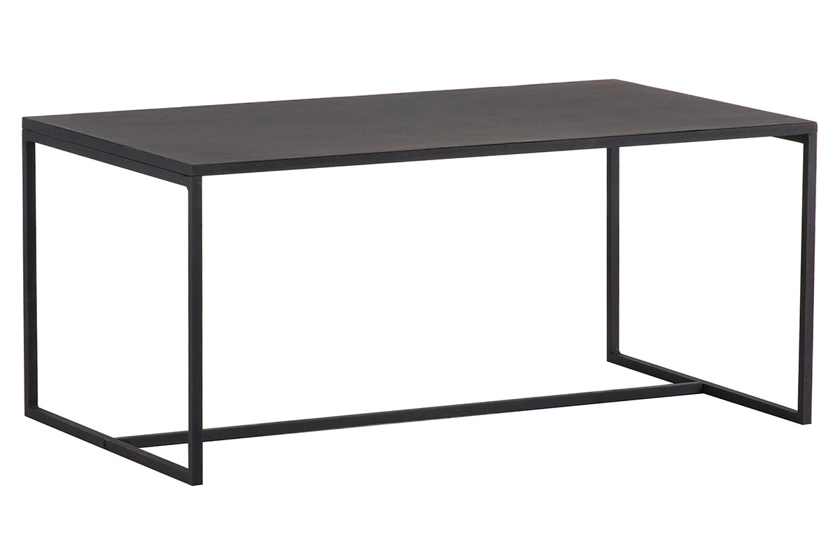 Table basse rectangulaire design mtal noir L100 cm KARL