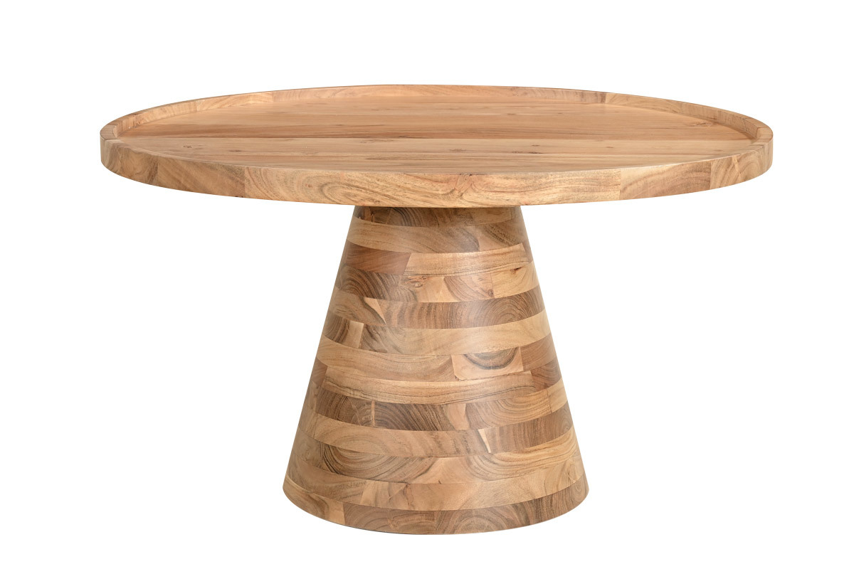 Table basse ronde en bois massif D80 cm MATERA