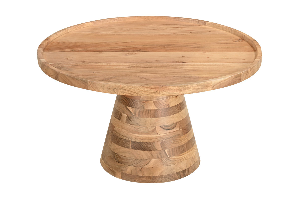 Table basse ronde en bois massif D80 cm MATERA