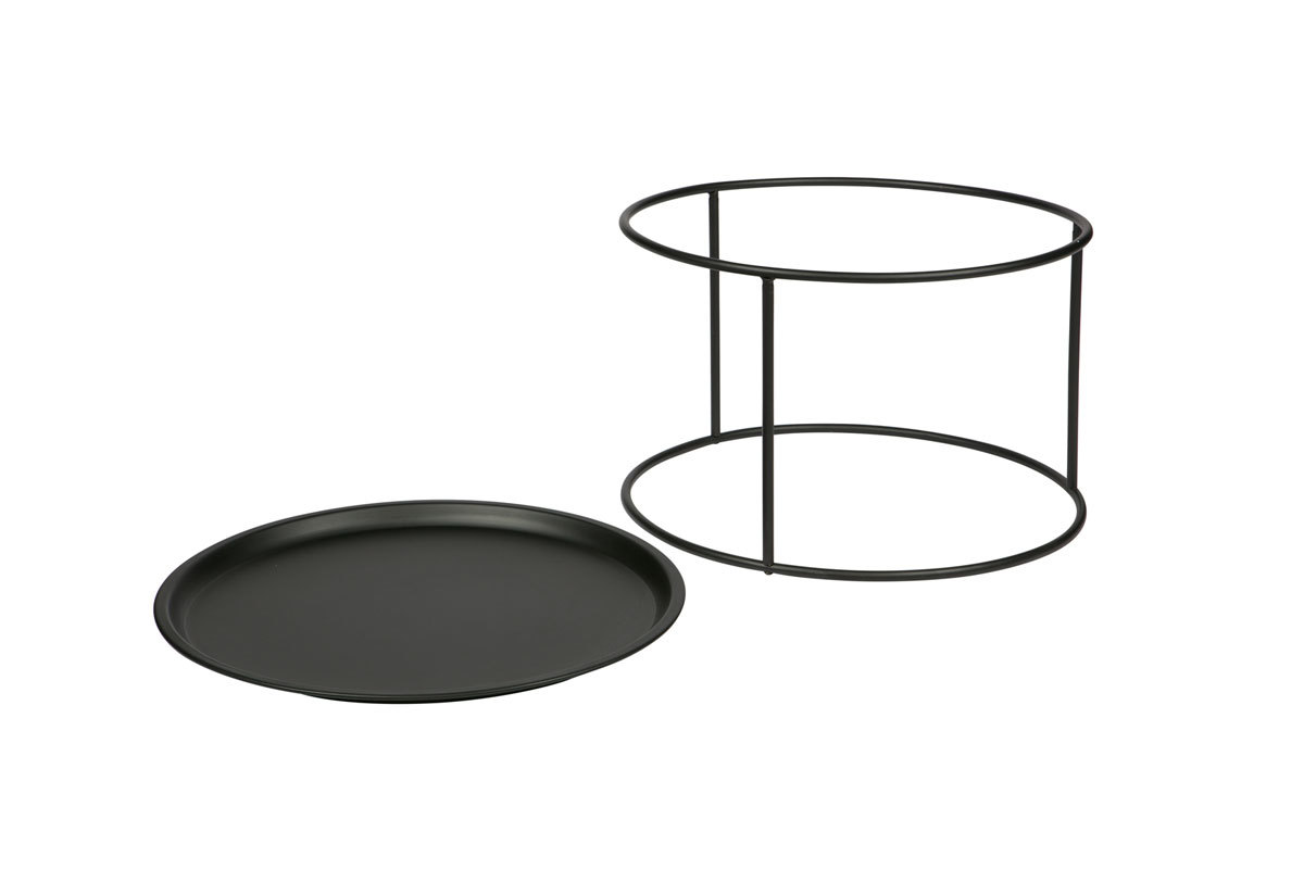 Table d'appoint ronde en mtal noir D56 ABEL