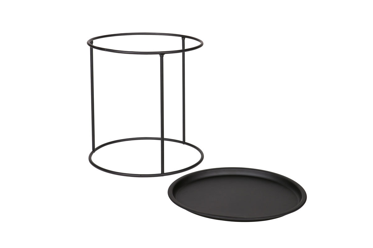 Table d'appoint ronde en mtal noire 40 cm ABEL