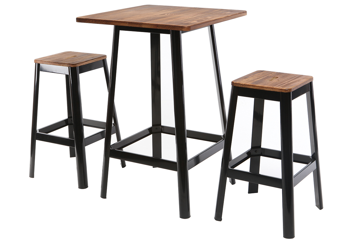 Table de bar design noire L70 cm JONES