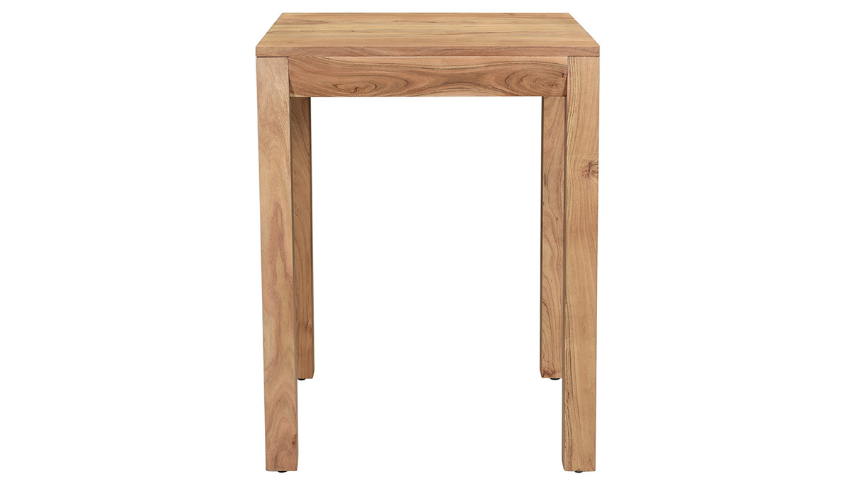 Table de bar haute extensible carre en bois massif L80-135 cm BALTO