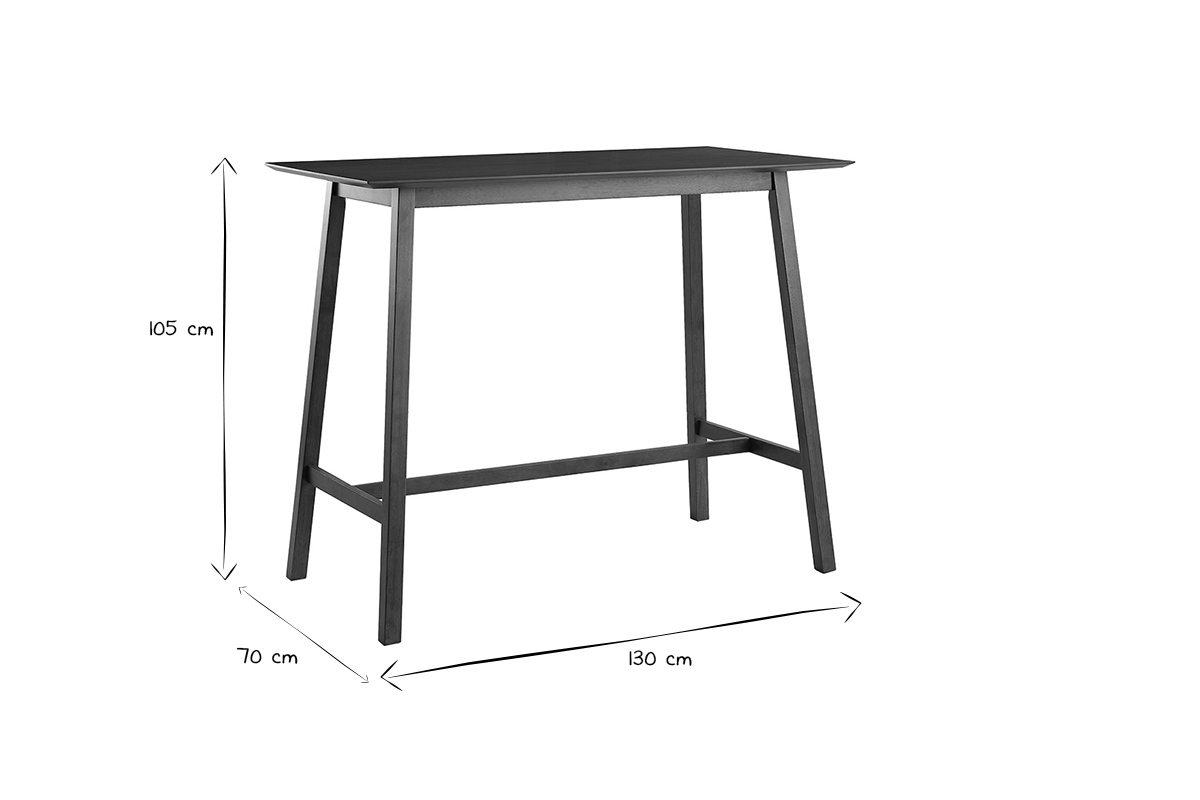 Table de bar noyer L130 cm RUSSELL