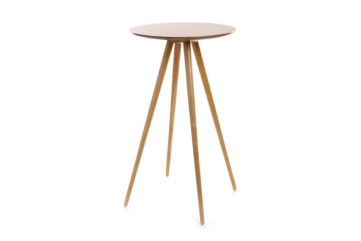 Table de bar ronde scandinave bois L60 cm NORDECO