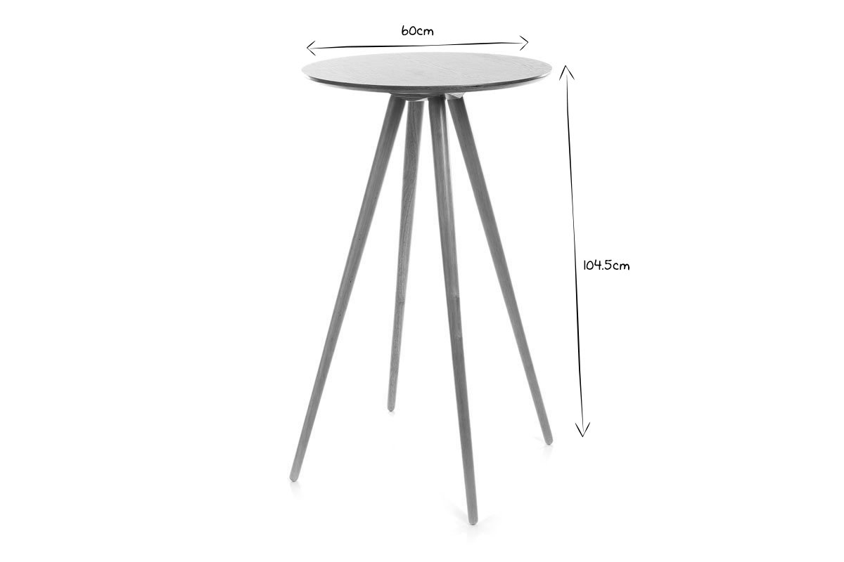 Table de bar ronde scandinave bois L60 cm NORDECO