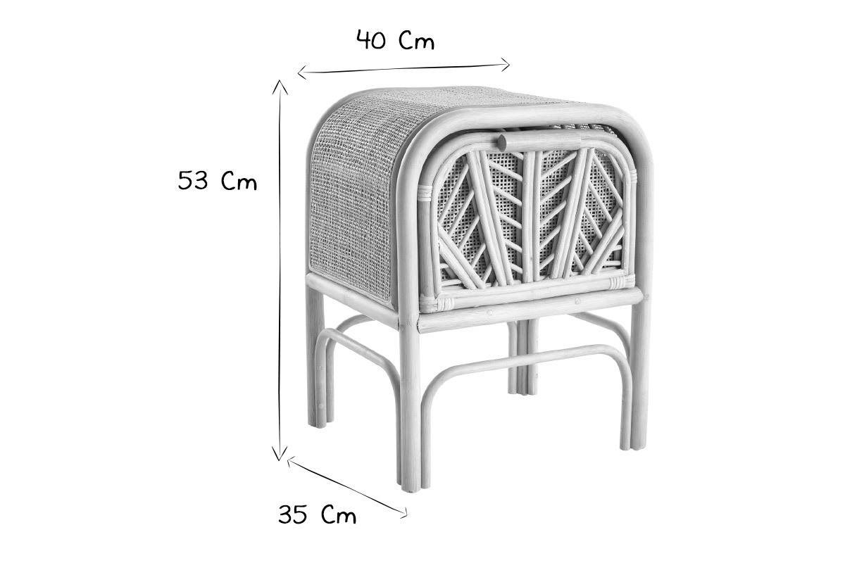 Table de chevet en rotin L40 cm GALON