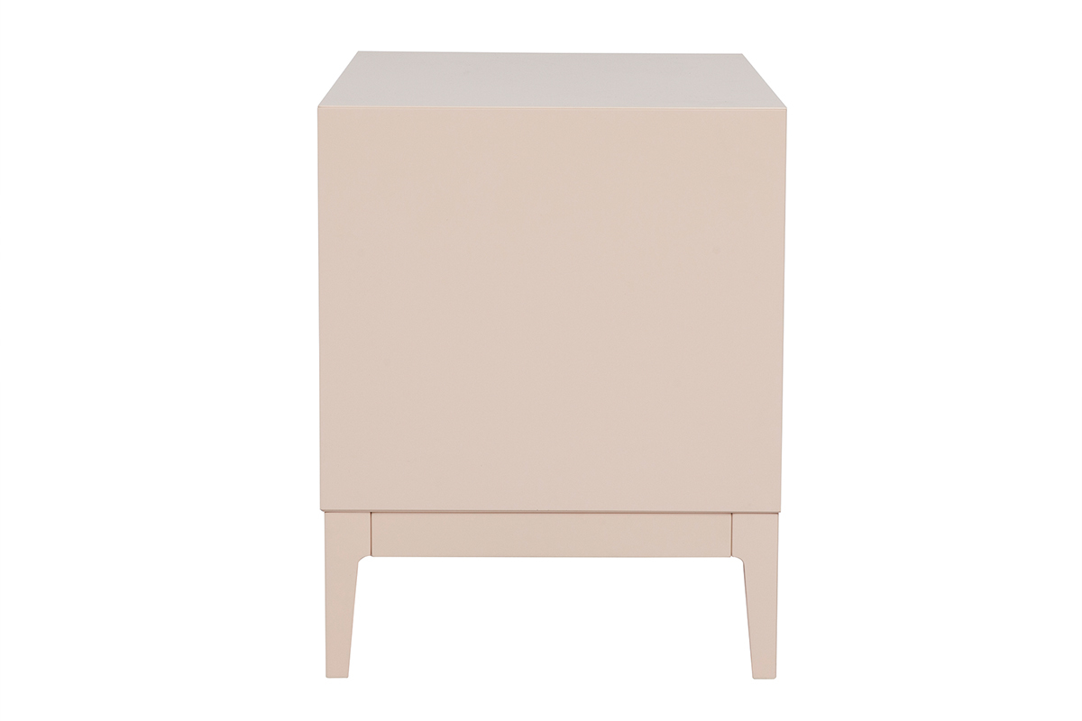 Table de chevet rose poudr et mtal dor avec rangements L60 cm GIANA