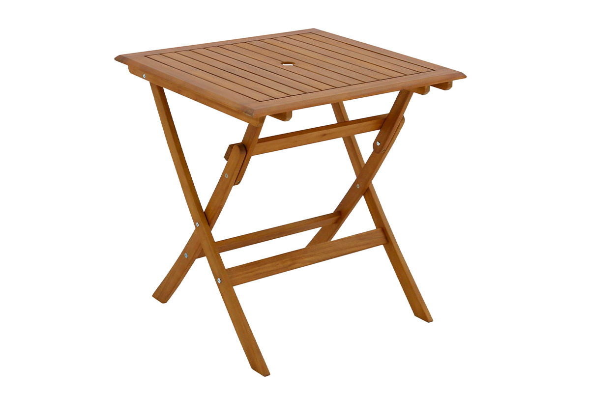 Table de jardin carre pliante en bois massif L70 cm FUEGO