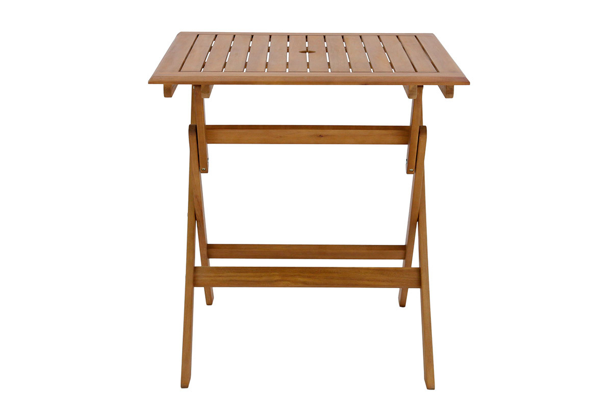 Table de jardin carre pliante en bois massif L70 cm FUEGO