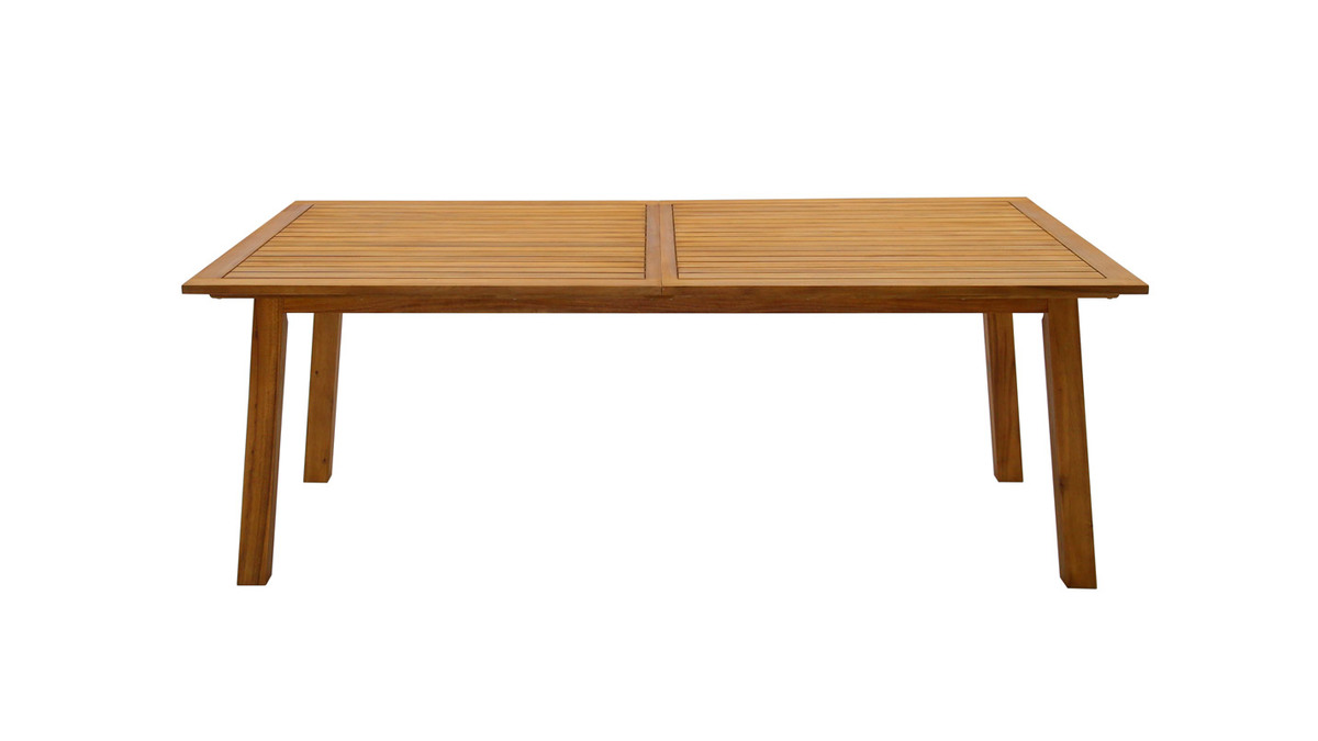 Table de jardin extensible rallonges intgres en bois massif L210-300 cm MAYEL