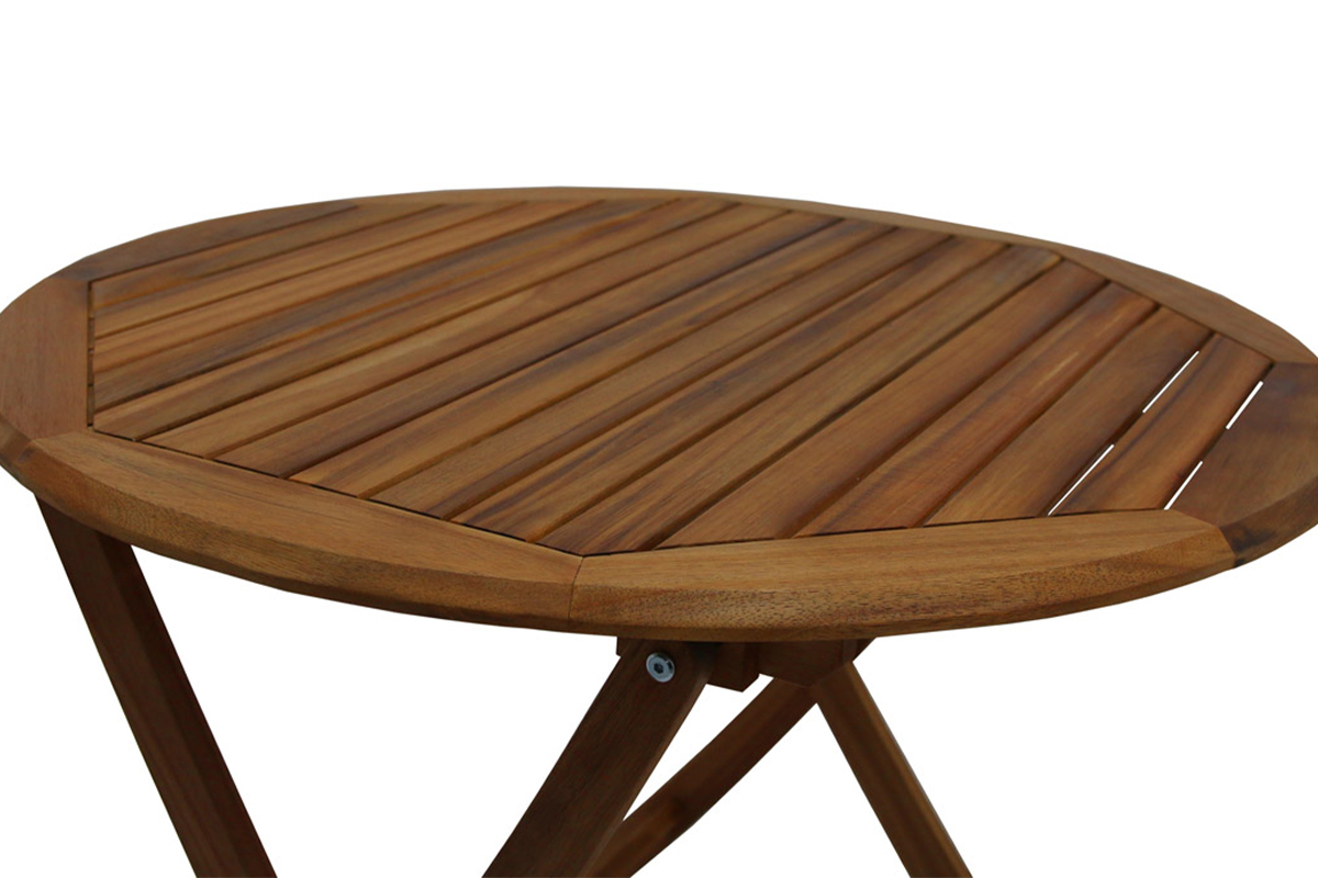 Table de jardin ronde bois massif D80 cm CANOPEE