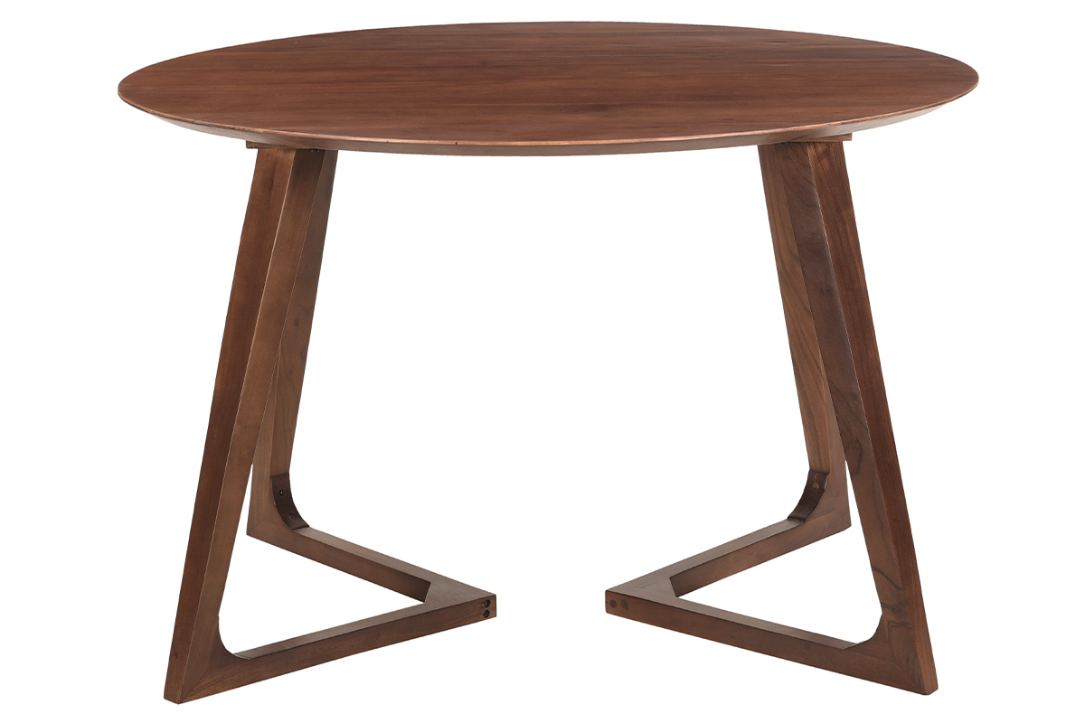 Table design ronde en bois massif L115 cm BANDOL