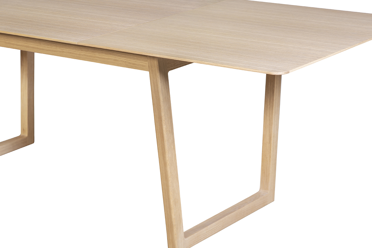 Table extensible rallonges intgres rectangulaire bois clair chne L160-240 cm LAHO