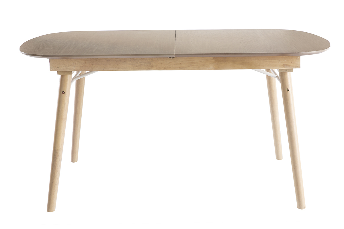 Table extensible rallonges intgres rectangulaire en bois clair chne L150-180 cm SHELDON