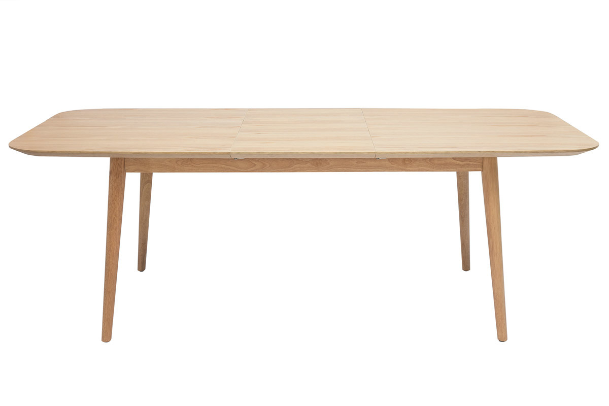 Table extensible rallonges intgres rectangulaire en bois clair chne L160-210 cm ANK