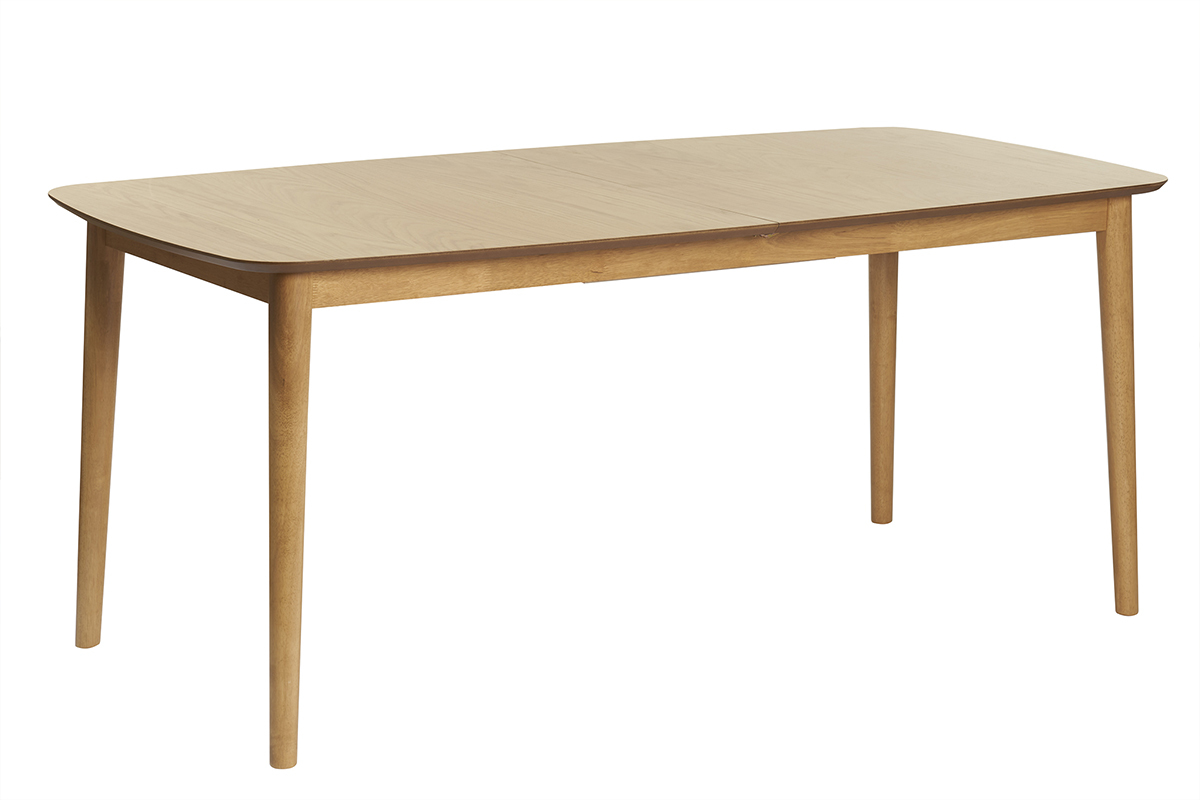 Table extensible rallonges intgres rectangulaire en bois clair chne L180-220 cm EGO