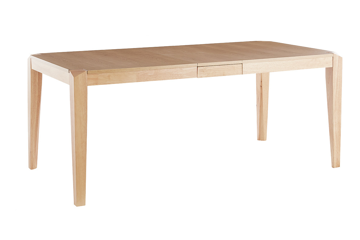 Table extensible rallonges intgres rectangulaire en bois clair L150-180 cm BOLLY