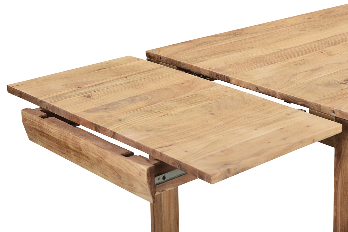 Table extensible rallonges intgres rectangulaire en bois massif L120-210 cm BALTO