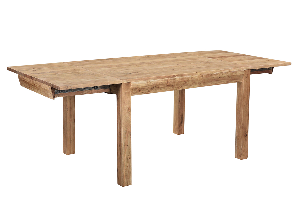 Table extensible rallonges intgres rectangulaire en bois massif L120-210 cm BALTO