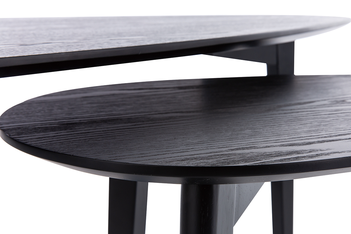 Tables basses gigognes bois noir (lot de 2) ARTIK