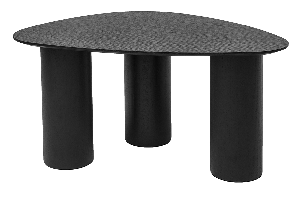 Tables basses gigognes design en bois noir (lot de 2) FOLEEN