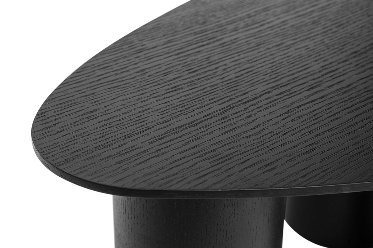 Tables basses gigognes design en bois noir (lot de 2) FOLEEN