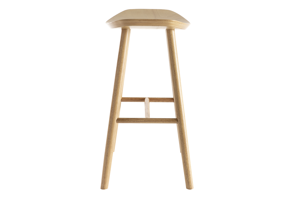 Tabouret de bar design bois clair H65 cm DEMORY