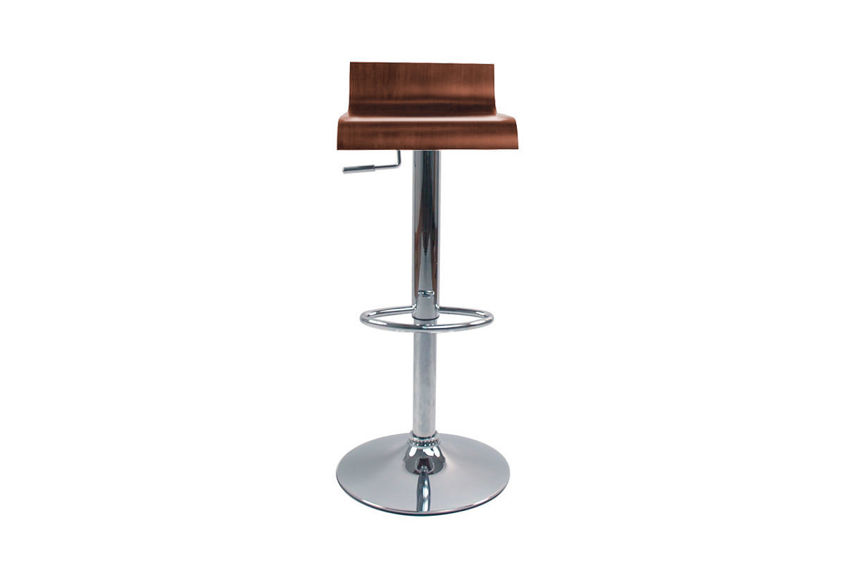 Tabouret de bar design en bois coloris noyer SURF V2