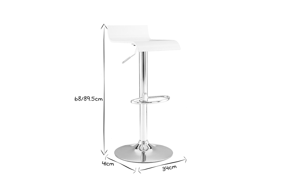 Tabouret de bar design en bois coloris noyer SURF V2