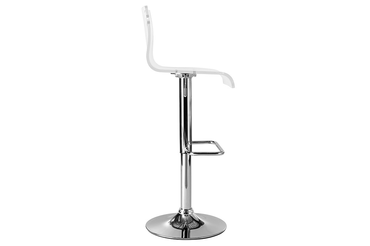 Tabouret de bar design en plexiglas transparent (lot de 2) SATURNE