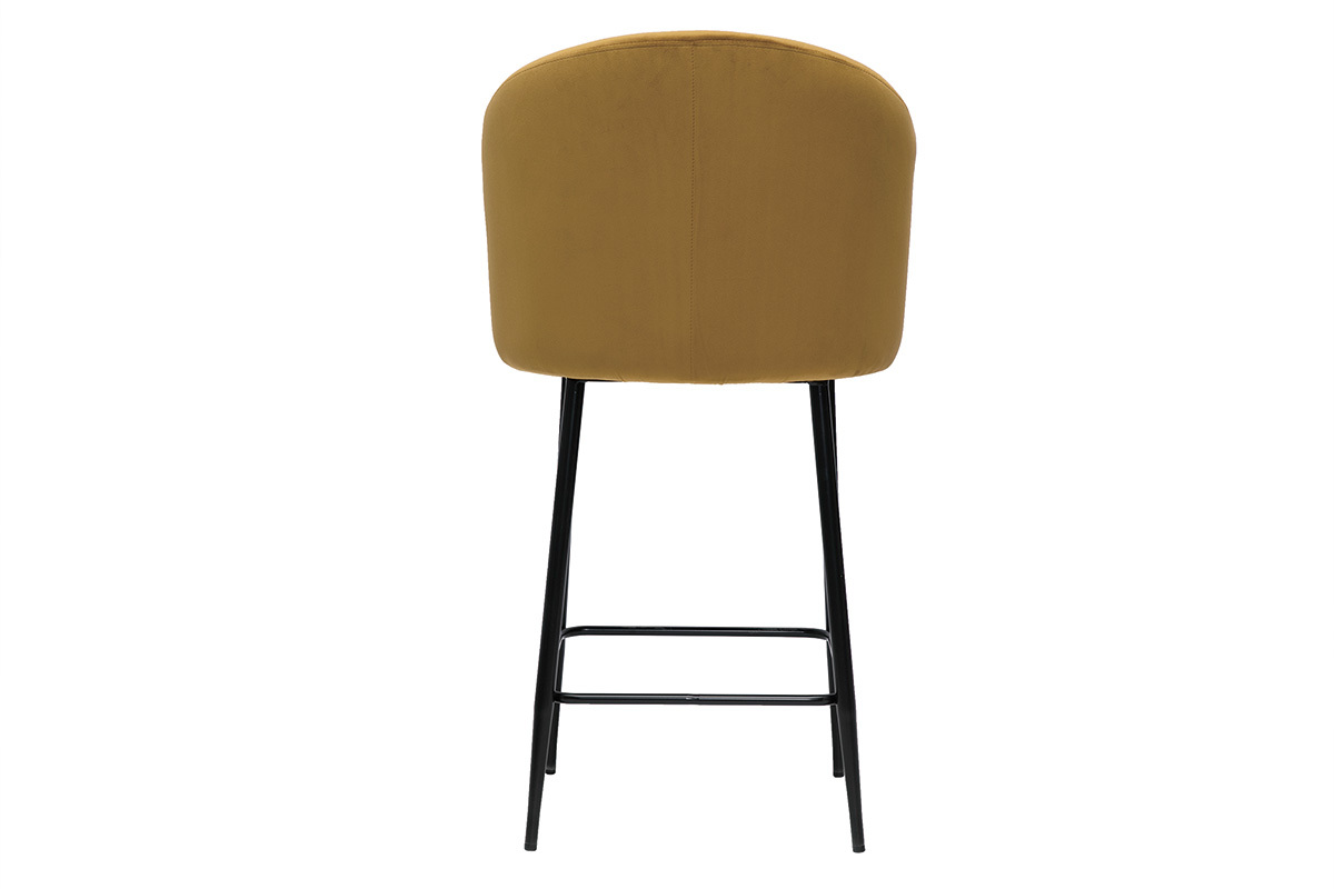 Tabouret de bar design en velours bronze H68 cm VANITY