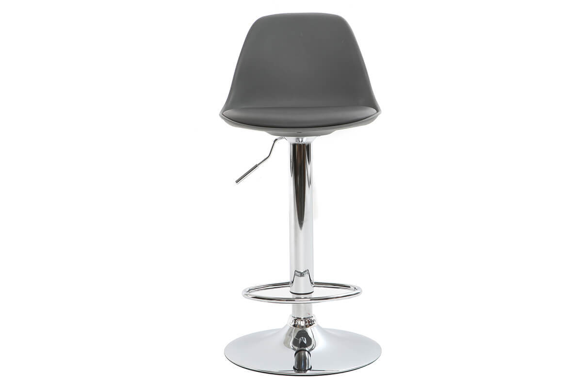 Tabouret de bar design gris (lot de 2) STEEVY