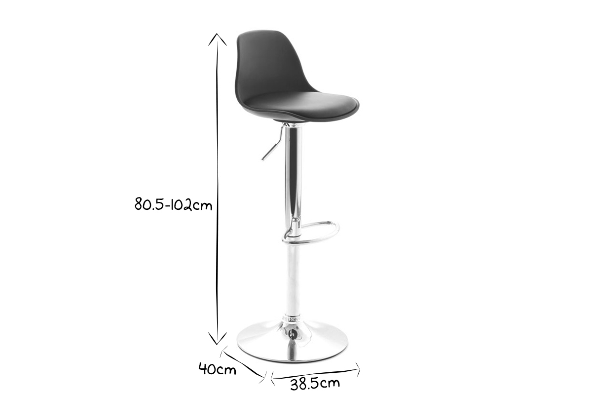 Tabouret de bar design gris (lot de 2) STEEVY