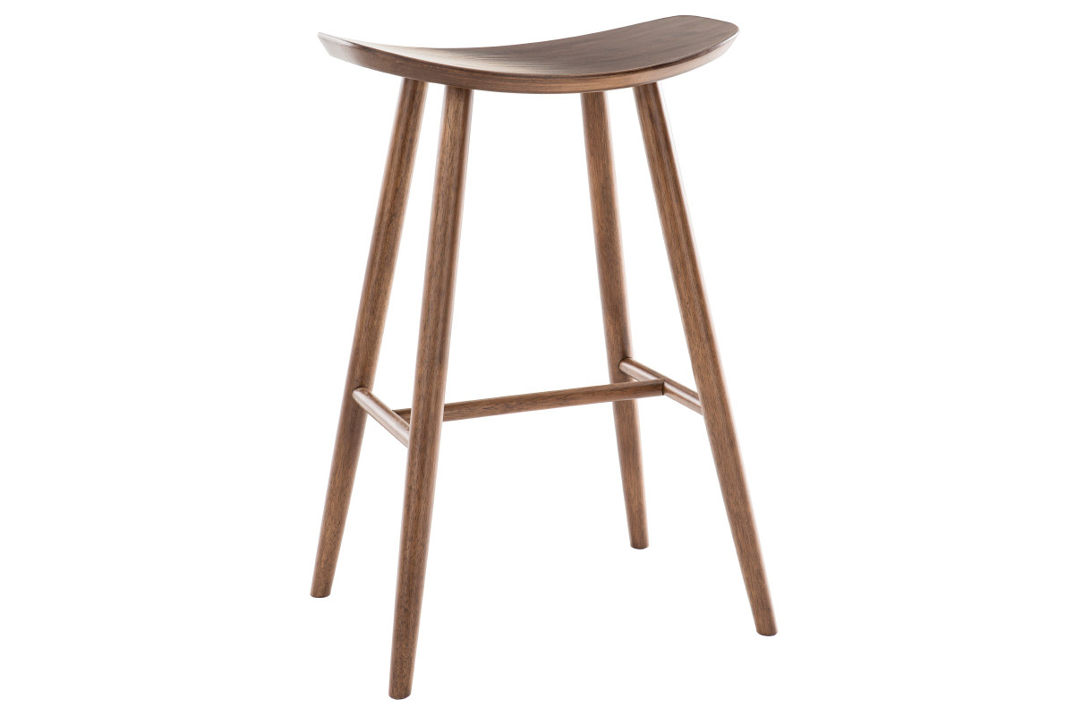 Tabouret de bar design noyer H72 cm DEMORY